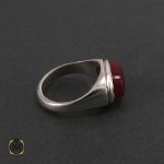 2 انگشتر عقیق قرمز مردانه - کد 8348 - تصویر 2