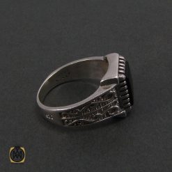 انگشتر عقیق سیاه مردانه - کد 8349 انگشتر عقیق سیاه مردانه - کد 8349