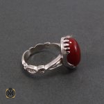 2 انگشتر عقیق قرمز مردانه - کد 8350 - تصویر 2