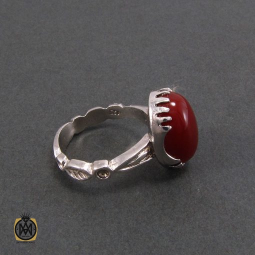 انگشتر عقیق قرمز مردانه - کد 8350 - تصویر 2