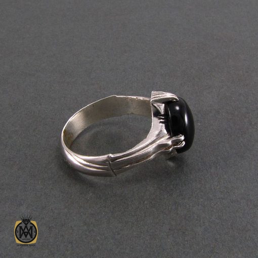 2 انگشتر عقیق سیاه مردانه - کد 8351 - تصویر 2