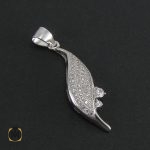 مدال نقره زنانه طرح ياسمن - کد 3020 - تصویر 2