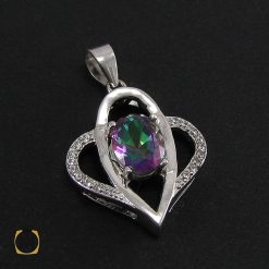 مدال توپاز هفت رنگ زنانه طرح مهناز - کد 3033 مدال توپاز هفت رنگ زنانه طرح مهناز - کد 3033