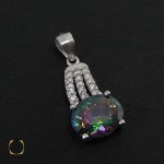2 مدال توپاز هفت رنگ زنانه طرح نیکو - کد 3034 - تصویر 2