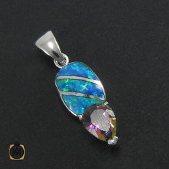 مدال توپاز هفت رنگ زنانه طرح هورا - کد 3035 مدال توپاز هفت رنگ زنانه طرح هورا - کد 3035