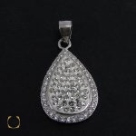 مدال نقره زنانه پر نگین ظریف طرح ماهرو - کد 3041 - تصویر 2