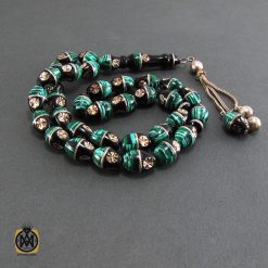 تسبیح یسر مالاکیت و نقره 33 دانه مرغوب - کد 4096 تسبیح یسر مالاکیت و نقره 33 دانه مرغوب - کد 4096
