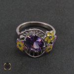 2 سرویس نقره و میناکاری زنانه طرح سنبل - کد 7043 - تصویر 2