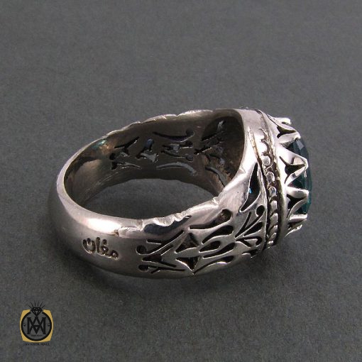 انگشتر نقره مردانه با نگین توپاز - کد 8185 - تصویر 2