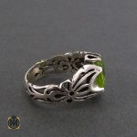2 انگشتر نقره مردانه با نگین زبرجد - کد 8186 - تصویر 2