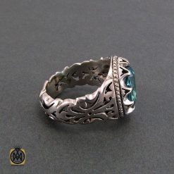 انگشتر نقره مردانه با نگین توپاز - کد 8182 انگشتر نقره مردانه با نگین توپاز - کد 8182