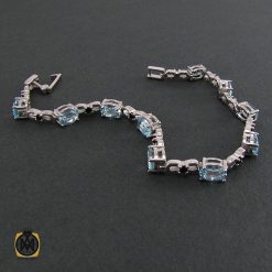 دستبند آکوامارین زنانه طرح افسون - کد 1029 دستبند آکوامارین زنانه طرح افسون - کد 1029