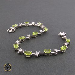 دستبند زبرجد زنانه طرح بهاره - کد 1030 دستبند زبرجد زنانه طرح بهاره - کد 1030