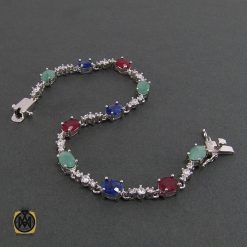 دستبند یاقوت و زمرد زنانه طرح شايسته - کد 1036 دستبند یاقوت و زمرد زنانه طرح شايسته - کد 1036