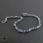2 دستبند آکوامارین زنانه طرح پارميس - کد 1038 - تصویر 2