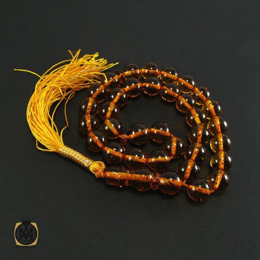 تسبیح کهربای پودری 33 دانه گرد- کد 4062 - تصویر 3