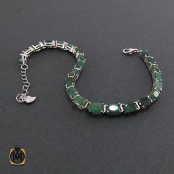 دستبند زمرد زنانه طرح مهسان - کد 1041 دستبند زمرد زنانه طرح مهسان - کد 1041
