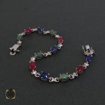 2 دستبند یاقوت و زمرد زنانه طرح نونهال - کد 1043 - تصویر 2