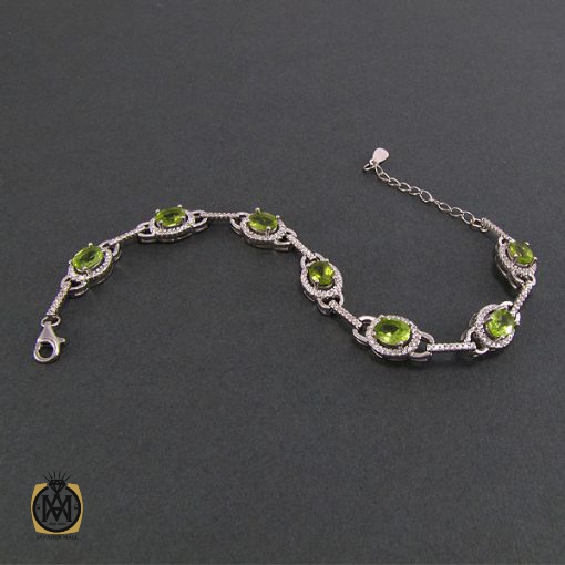 دستبند زبرجد زنانه طرح صدف - کد 1044 - تصویر 2