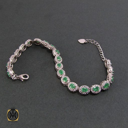 دستبند زمرد زنانه طرح مهين - کد 1047 - تصویر 2