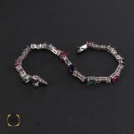 2 دستبند یاقوت و زمرد زنانه طرح مينو - کد 1048 - تصویر 2