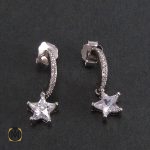 2 گوشواره نقره زنانه طرح ستاره - کد 5023 - تصویر 3