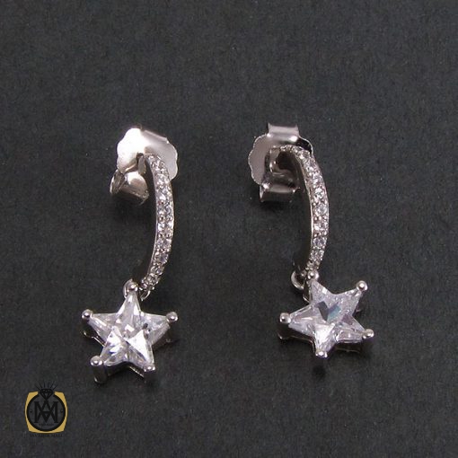 گوشواره نقره زنانه طرح ستاره - کد 5023 - تصویر 3