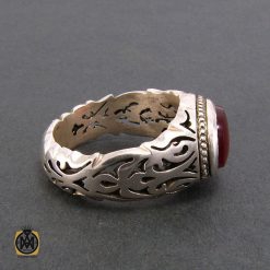 انگشتر عقیق یمن طرح صفوی مردانه - کد 8207 انگشتر عقیق یمن طرح صفوی مردانه - کد 8207