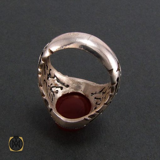 انگشتر عقیق یمن مردانه دست ساز - کد 8214 - تصویر 2