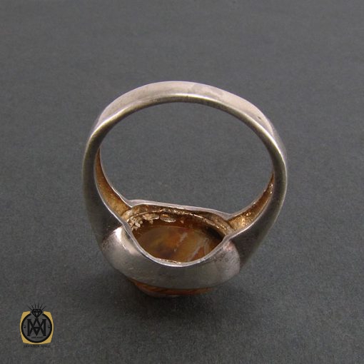 انگشتر عقیق باباقوری طرح صفوی مردانه - کد 8220 - تصویر 2