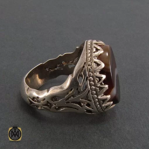انگشتر عقیق سلیمانی مردانه - کد 8222 - تصویر 3