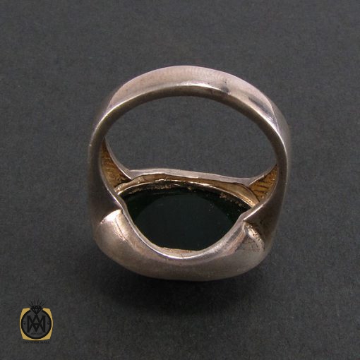 3 انگشتر عقیق سبز رکاب صفوی مردانه - کد 8224 - تصویر 2