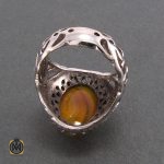 3 انگشتر عقیق زرد مردانه - کد 8226 - تصویر 2