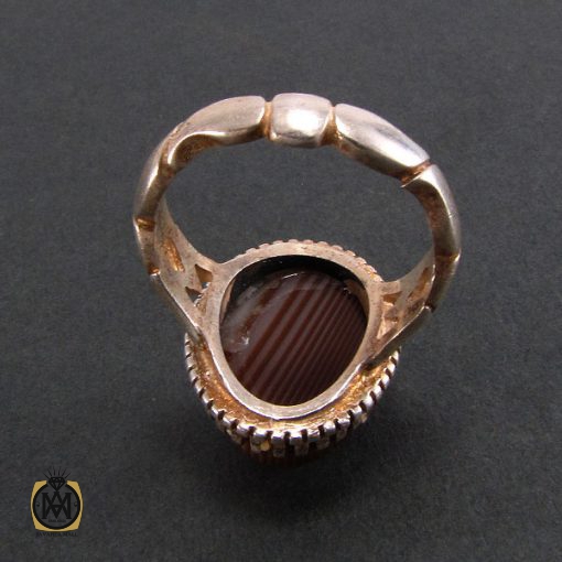 انگشتر عقیق سلیمانی مردانه - کد 8234 - تصویر 2
