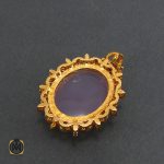 3 مدال عقیق یمن کبود و الماس اصل زنانه طرح پوران - کد 3009 - تصویر 3