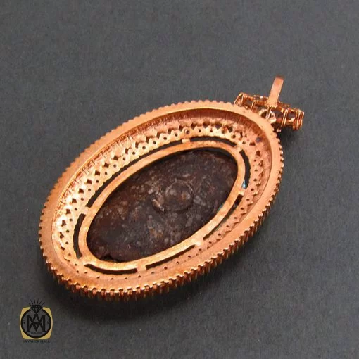 مدال فیروزه نیشابور و الماس اصل زنانه طرح تابان - کد 3011 - تصویر 3