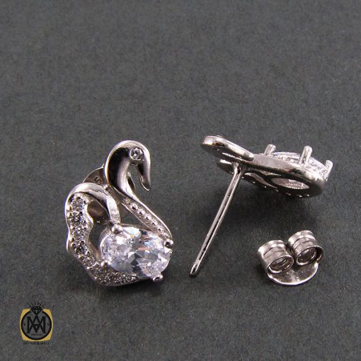 گوشواره نقره زنانه طرح قو - کد 5028 - تصویر 2