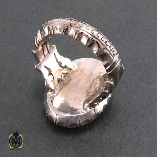 انگشتر عقیق خراسانی مرغوب مردانه با حکاکی یا صاحب الزمان - کد 8238 - تصویر 3
