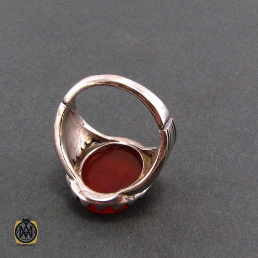 انگشتر عقیق یمن مردانه با حکاکی ابد والله يا زهراء ماننسى حسينا - کد 8242 - تصویر 3