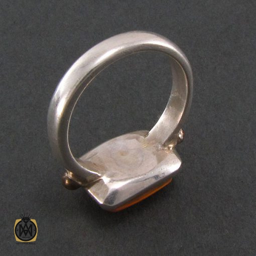 3 انگشتر عقیق یمن مردانه با حکاکی شرف الشمس استاد ضابطی- کد 8243 - تصویر 3