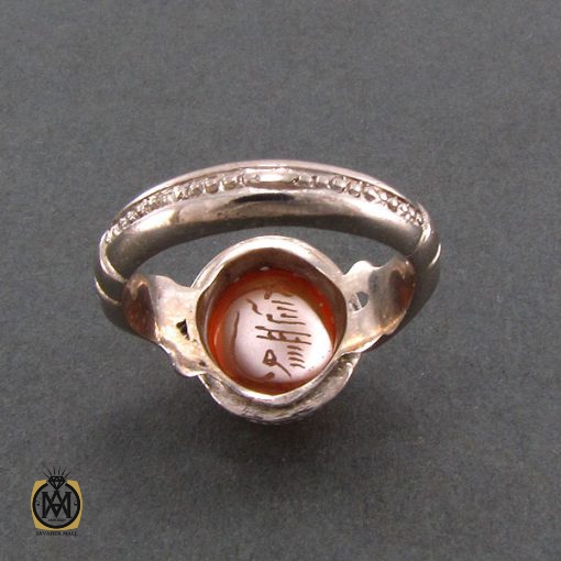 3 انگشتر عقیق یمن مردانه با حکاکی شرف الشمس - کد 8248 - تصویر 3