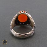 انگشتر عقیق یمن مردانه با حکاکی سوره کوثر - کد 8255 - تصویر 3