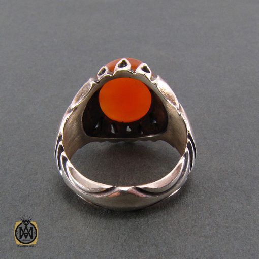انگشتر عقیق یمن مردانه با حکاکی سوره کوثر - کد 8255 - تصویر 3