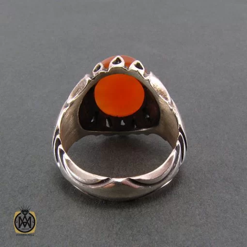 انگشتر عقیق یمن مردانه با حکاکی سوره کوثر - کد 8255 - تصویر 3