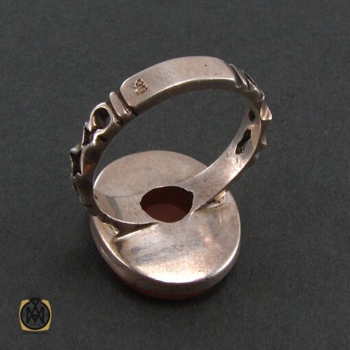 انگشتر عقیق یمن مردانه با حکاکی یا اباالحسن یا امیرالمومنین - کد 8256 - تصویر 3
