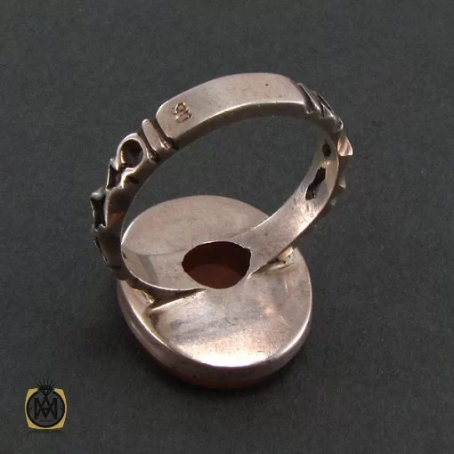 انگشتر عقیق یمن مردانه با حکاکی یا اباالحسن یا امیرالمومنین - کد 8256 - تصویر 3
