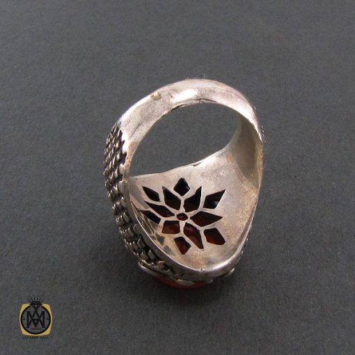 3 انگشتر عقیق یمن مردانه با حکاکی یا رفیع الدرجات - کد 8259 - تصویر 3