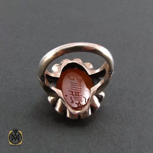 انگشتر عقیق یمن مردانه با حکاکی علی ابن موسی الرضا المرتضی - کد 8263 - تصویر 3