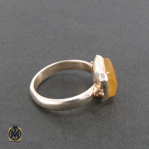 انگشتر عقیق یمن مردانه با حکاکی شرف الشمس استاد ضابطی - کد 8264 - تصویر 3