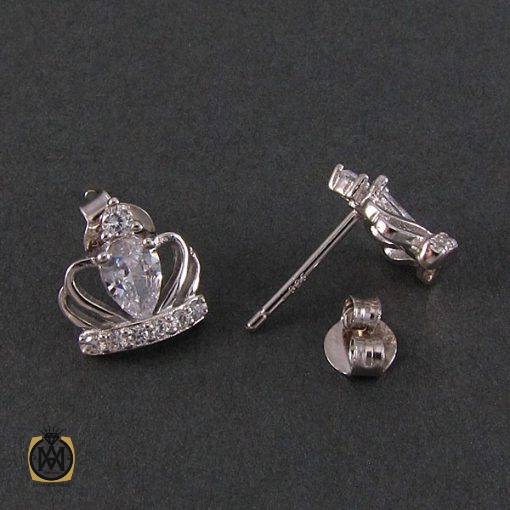 گوشواره نقره زنانه طرح تاج- کد 5032 - تصویر 4